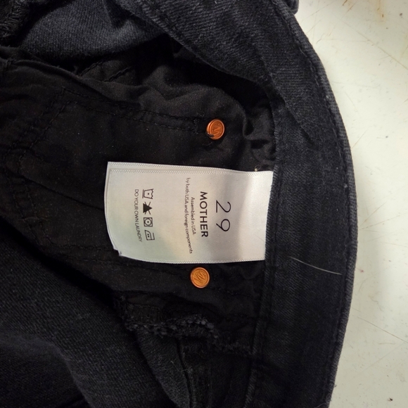 MOTHER Denim - Mother Jeans Womens Size 29 Black High Waisted Rider Ankle Stretch Not Guilty